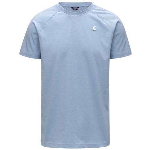 T-shirt manches raglan en coton bleu