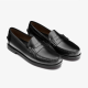 Mocassin sans lacets en cuir noir pour femme