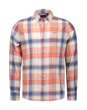 Chemise  carreaux orange et bleu