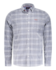 Chemise en velours ctel  carreaux gris clair 