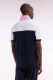 Polo  manches courtes en coton marine colorblock