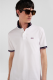 Polo manches courtes en coton stretch blanc