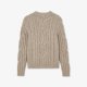 Pull beige moulin en maille torsade