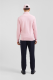 Pull col camionneur zipp uni en coton rose