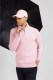 Pull col camionneur zipp uni en coton rose