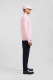 Pull col camionneur zipp uni en coton rose