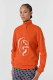 Pull LEWIS col zipp� maille jacquard Deep Orange