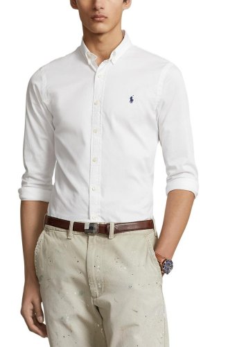 Chemise blanche logo marine