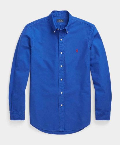 Chemise manches longues bleu roi