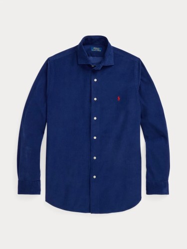 Chemise Ralph Lauren Custom fit bleue en velours