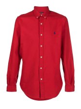 Chemise rouge logo marine