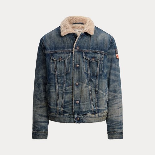 FLEECE-LINED DENIM TRUCKER JACKET