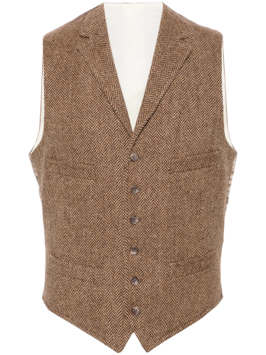 Gilet laine  chevrons brun / sable 