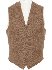 Gilet laine  chevrons brun / sable 