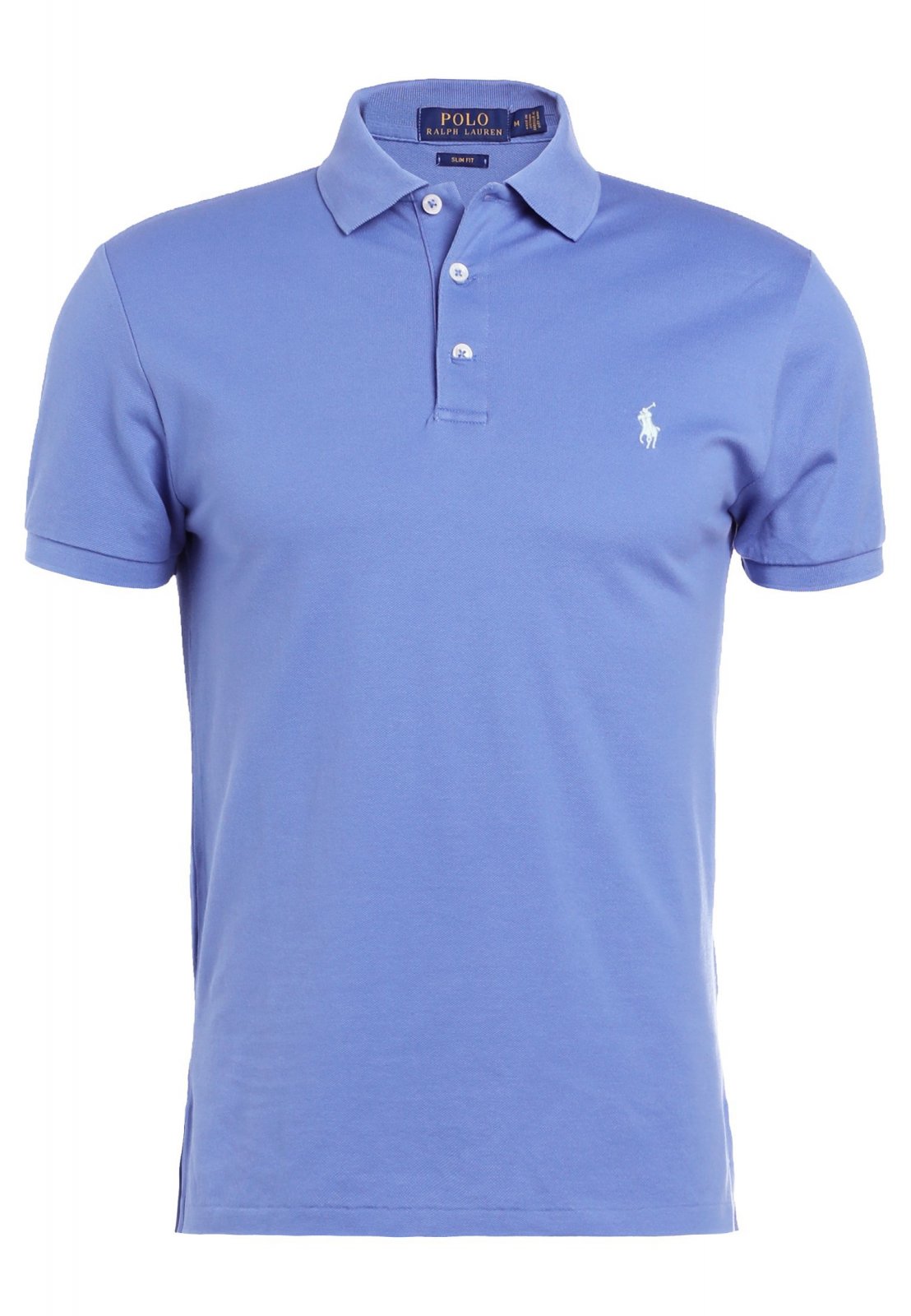 RALPH LAUREN Polo bleu logo ciel manches courtes ...