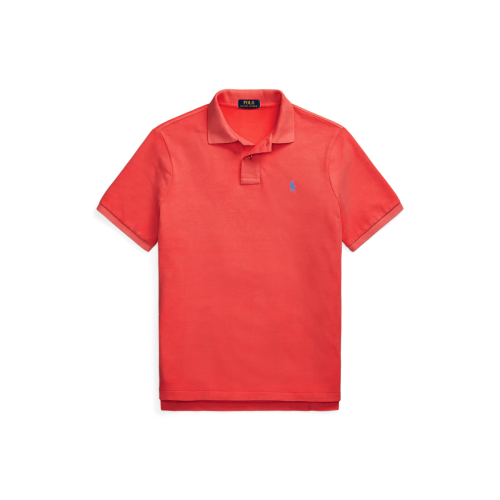 Polo Custom Fit rouge logo bleu