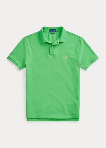 Polo manches courtes vert logo orange