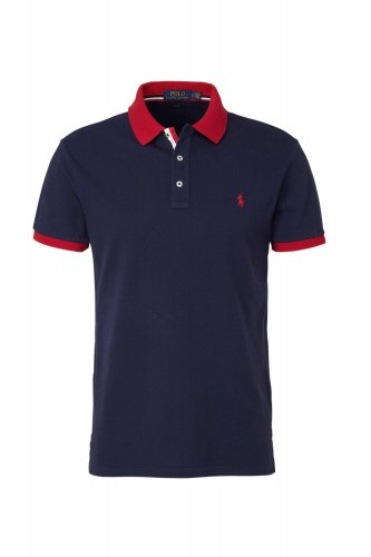 Polo marine col rouge