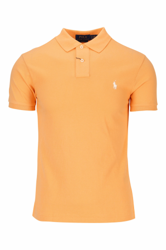 Polo orange Logo blanc