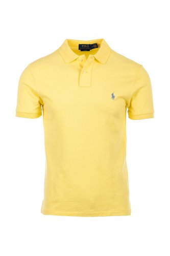 Polo Slim Fit jaune logo bleu