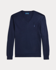 Pull col en V en laine lavable Slim Fit