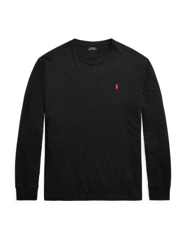 T-shirt manches longues logo noir logo rouge