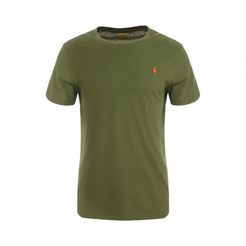t-shirt slim fit kaki logo orange 