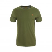 t-shirt slim fit kaki logo orange 