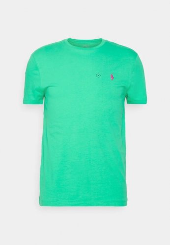 T-shirt slim fit vert logo rose