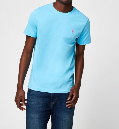 Tee shirt turquoise logo rose