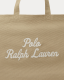 Sac Ralph Lauren beige logo blanc