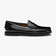 Mocassin sans lacets en cuir noir pour femme