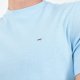T-shirt bleu ciel en piqué de coton brodé