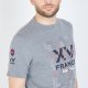 T-shirt gris à sérigraphie XV de France