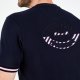 T-shirt Logo dos bleu marine en coton Pima uni