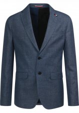 Blazer  carreaux en coton et en lin
