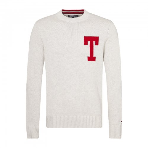 Pull monogramme col ras-du-cou